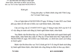 Công bố danh sách đăng ký hành nghề khám bệnh, chữa bệnh tại bệnh viện đa khoa khu vực Trà Cú