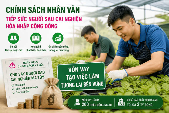 Người sau cai nghiện được vay tối đa tới 200 triệu đồng